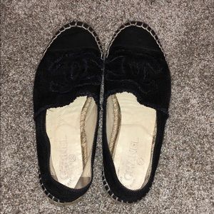 Chanel Black Canvas Espadrilles